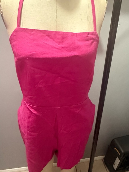 Forever 21 Pants - Forever 21 Bright Pink Strapless Romper